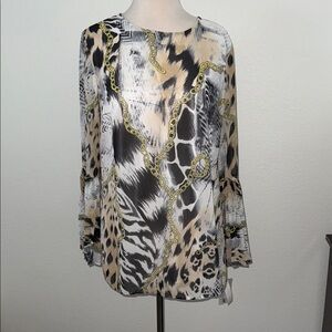 Peter Nygard Animal Print Blouse. NWT